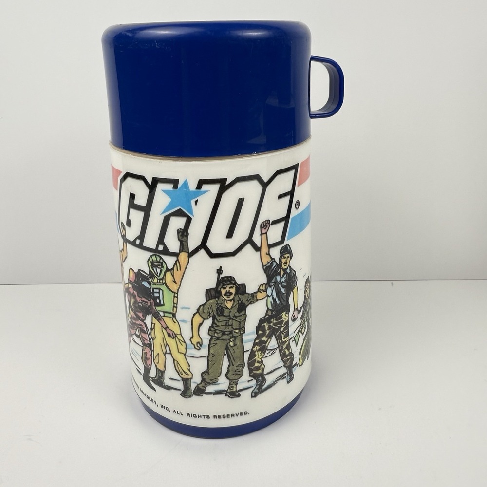 Vintage GI Joe Thermos Aladdin Flip Top Lid Lunchbox Hasbro 1985‎